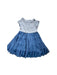 A Blue Short Sleeve Dresses from Château de Sable in size 4T for girl. (Front View)