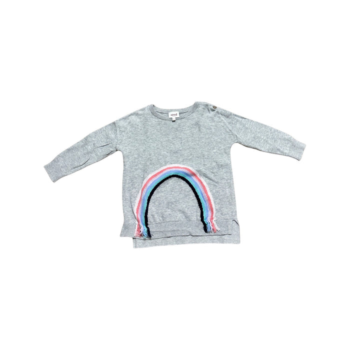 A Grey Knit Sweaters from Seed in size 2T for girl. (Front View)