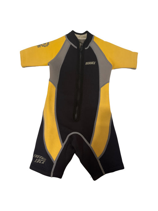 A Yellow Wetsuits from Minnex in size 6-12M for boy. (Front View)