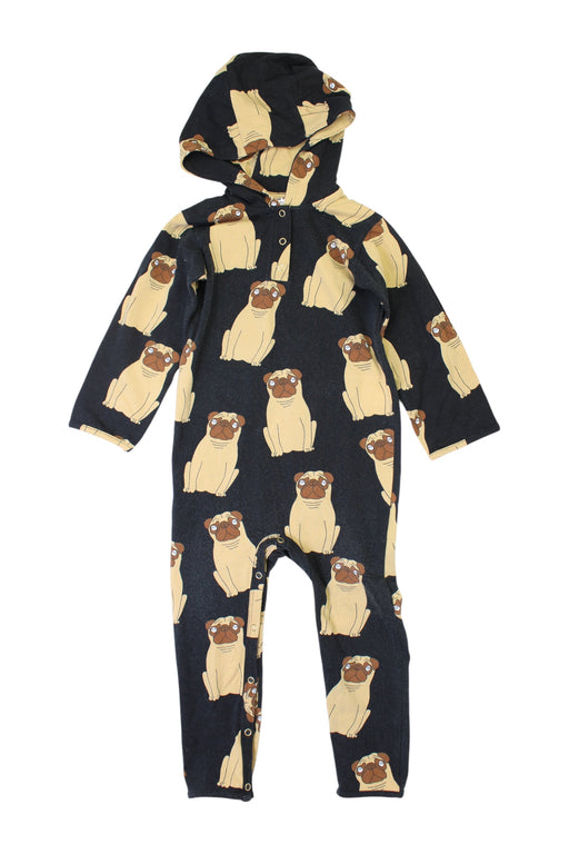 A Black Long Sleeve Rompers from Mini Rodini in size 12-18M for boy. (Front View)