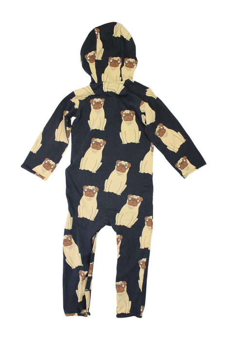 A Black Long Sleeve Rompers from Mini Rodini in size 12-18M for boy. (Back View)