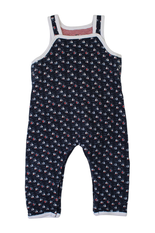 A Navy Long Overalls from Petit Bateau in size 18-24M for boy. (Front View)