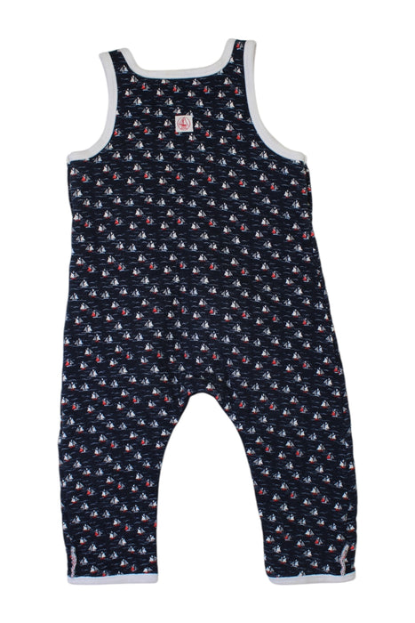 A Navy Long Overalls from Petit Bateau in size 18-24M for boy. (Back View)