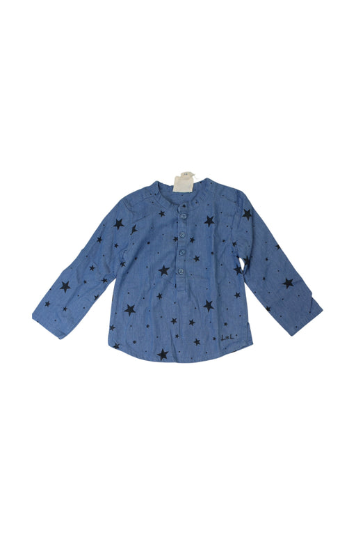 A Blue Long Sleeve Shirts from Louis Louise in size 12-18M for boy. (Front View)
