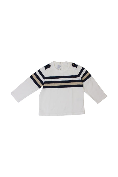 A White Long Sleeve Tops from Petit Bateau in size 12-18M for girl. (Front View)