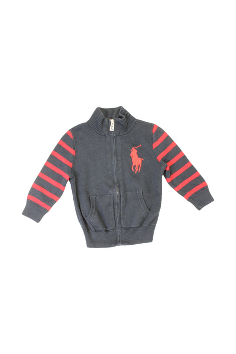 A Grey Zippered Sweatshirts from Ralph Lauren in size 6-12M for boy. (Front View)