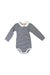 A Grey Long Sleeve Bodysuits from Petit Bateau in size 12-18M for girl. (Front View)