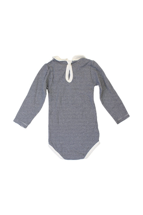 A Grey Long Sleeve Bodysuits from Petit Bateau in size 12-18M for girl. (Back View)