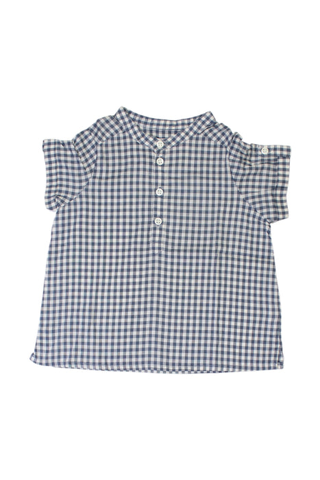 A Blue Short Sleeve Shirts from Bonpoint in size 12-18M for neutral. (Front View)