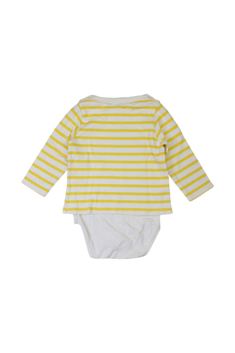 A White Long Sleeve Bodysuits from Petit Bateau in size 12-18M for boy. (Back View)