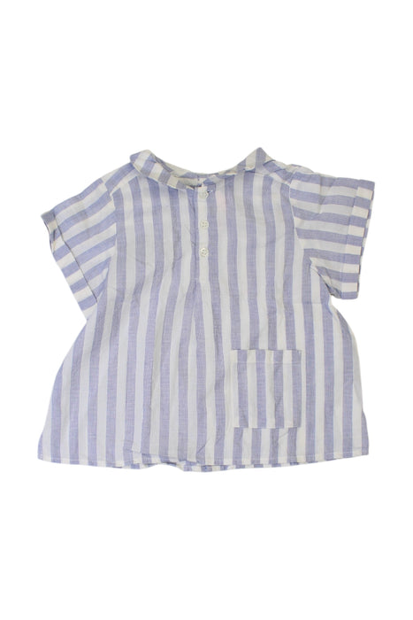 A Blue Short Sleeve Shirts from Bonpoint in size 12-18M for girl. (Front View)