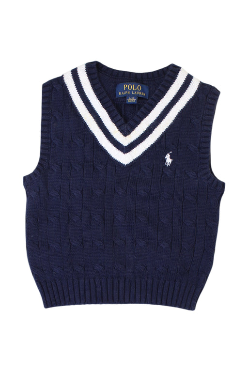 A Navy Dress Up Vests from Polo Ralph Lauren in size 2T for boy. (Front View)