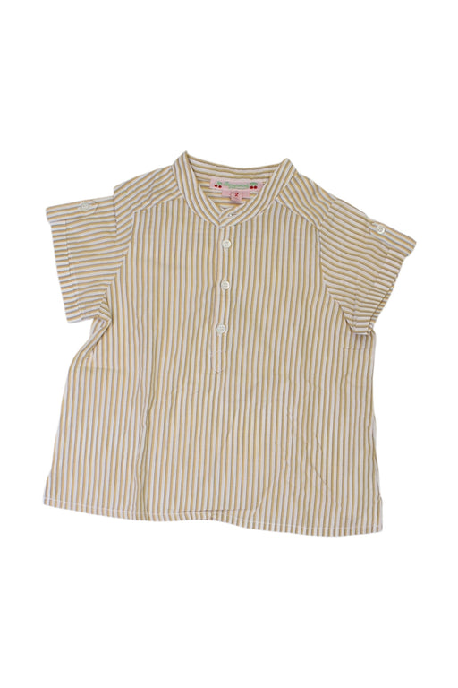 A Beige Short Sleeve Shirts from Bonpoint in size 2T for boy. (Front View)