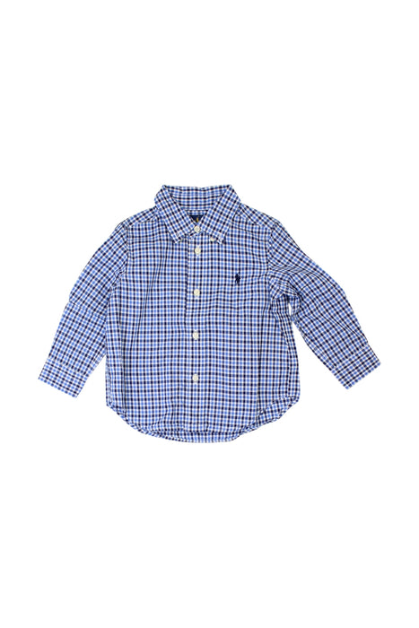 A Blue Long Sleeve Shirts from Ralph Lauren in size 12-18M for boy. (Front View)