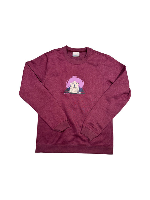 A Burgundy Crewneck Sweatshirts from Columbia in size 8Y for girl. (Front View)