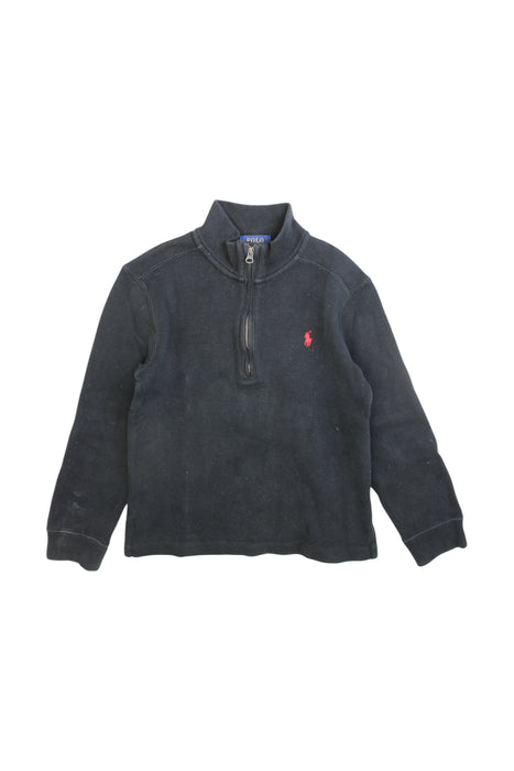 A Black Zippered Sweatshirts from Polo Ralph Lauren in size 6T for boy. (Front View)