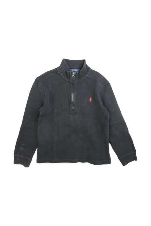 A Black Zippered Sweatshirts from Polo Ralph Lauren in size 6T for boy. (Front View)