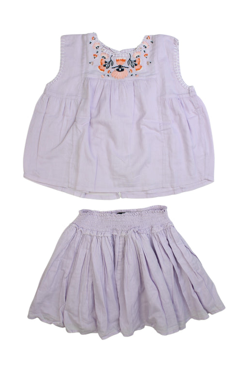 A Purple Sleeveless Tops from Velveteen in size 4T for girl. (Front View)