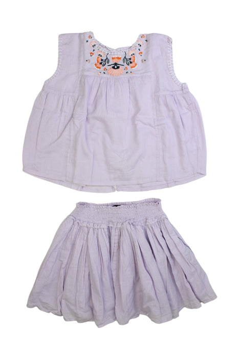 A Purple Sleeveless Tops from Velveteen in size 4T for girl. (Front View)