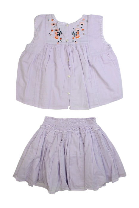 A Purple Sleeveless Tops from Velveteen in size 4T for girl. (Back View)