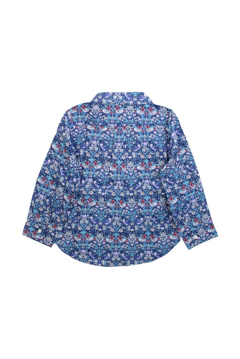 A Blue Long Sleeve Shirts from Liberty London in size 6T for girl. (Back View)