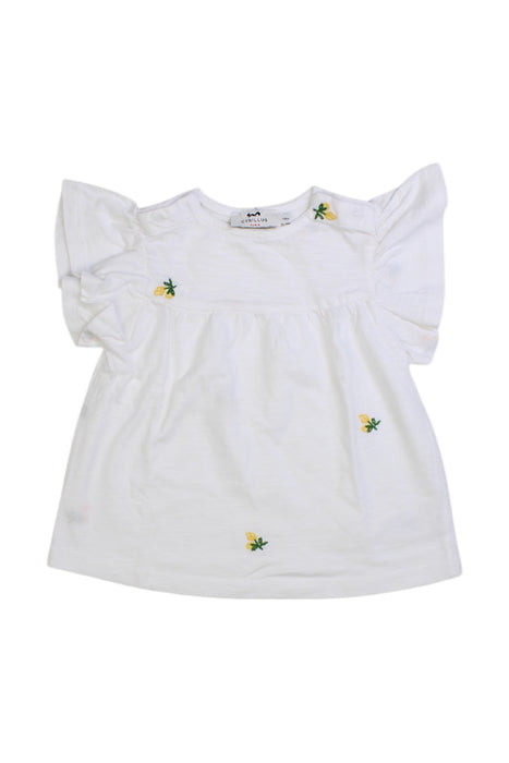 A White Sleeveless Tops from Cyrillus in size 12-18M for girl. (Front View)