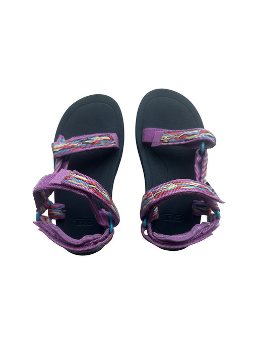 A Purple Sandals from Teva in size 4T for neutral. (Front View)