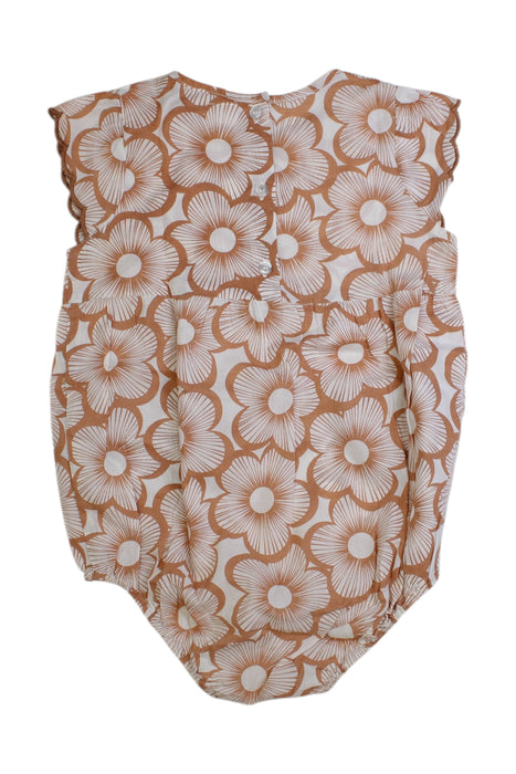 A Brown Sleeveless Rompers from Seed in size 18-24M for girl. (Back View)