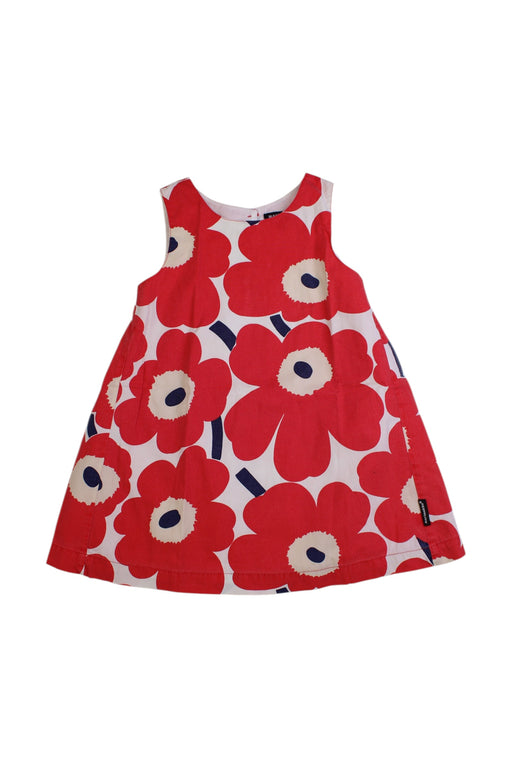 A Red Sleeveless Dresses from Marimekko in size 12-18M for girl. (Front View)