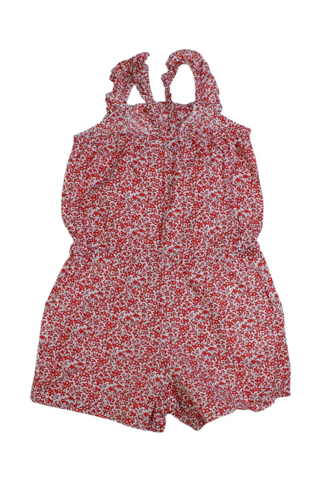 A Red Sleeveless Rompers from Cyrillus in size 3T for girl. (Back View)