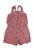 A Red Sleeveless Rompers from Cyrillus in size 3T for girl. (Back View)