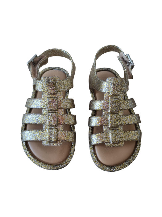 A Gold Sandals from Mini Melissa in size 18-24M for girl. (Front View)