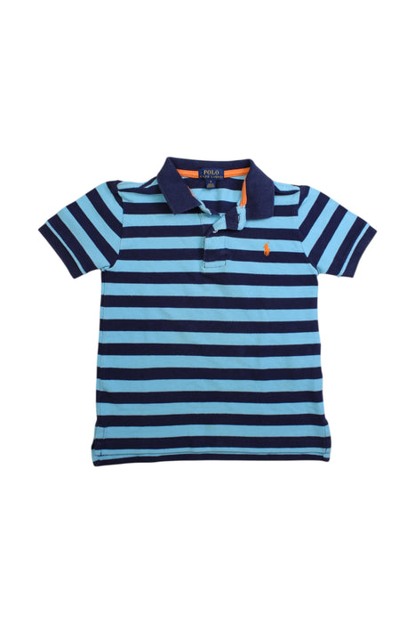 A Navy Long Sleeve Polos from Polo Ralph Lauren in size 5T for boy. (Front View)