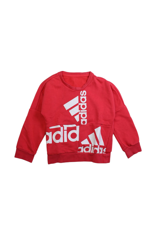 A Red Crewneck Sweatshirts from Adidas in size 5T for girl. (Front View)