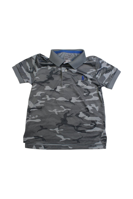 A Grey Short Sleeve Polos from Polo Ralph Lauren in size 2T for boy. (Front View)