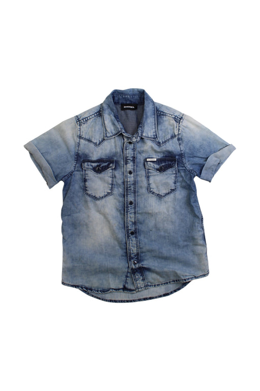 A Blue Short Sleeve Shirts from Diesel in size 6T for girl. (Front View)