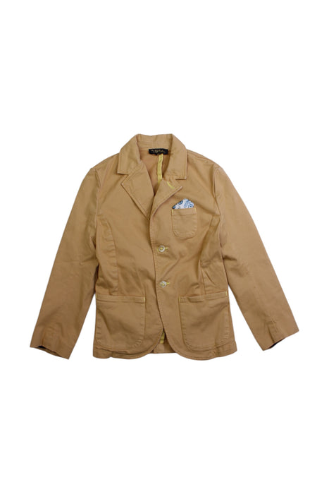 A Beige Blazers from Velveteen in size 6T for girl. (Front View)