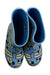 A Blue Rain Boots from Hunter in size 7Y for boy. (Back View)