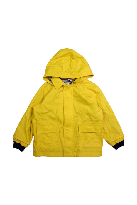 A Yellow Rain Jackets from Petit Bateau in size 3T for neutral. (Front View)
