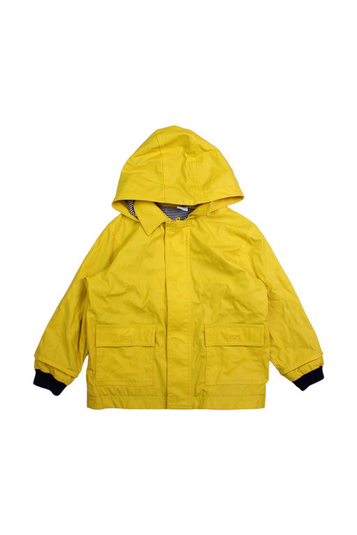 A Yellow Rain Jackets from Petit Bateau in size 3T for neutral. (Front View)
