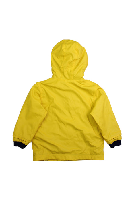 A Yellow Rain Jackets from Petit Bateau in size 3T for neutral. (Back View)