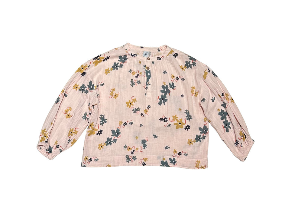 A Peach Long Sleeve Tops from Petit Bateau in size 10Y for girl. (Front View)