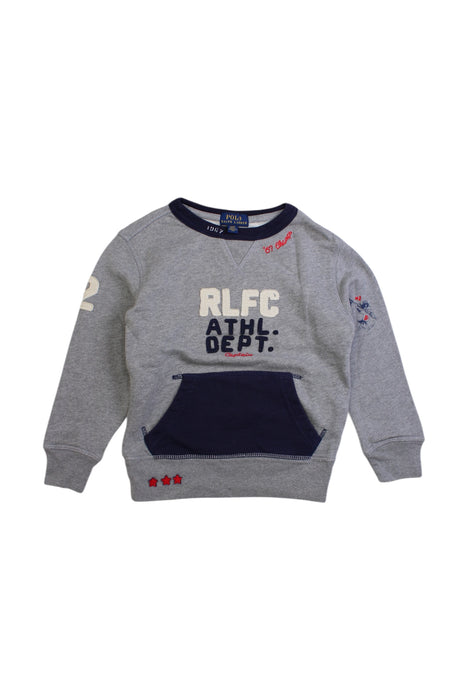 A Grey Crewneck Sweatshirts from Polo Ralph Lauren in size 3T for boy. (Front View)