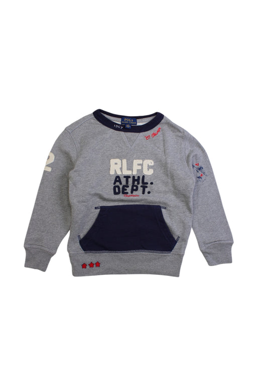 A Grey Crewneck Sweatshirts from Polo Ralph Lauren in size 3T for boy. (Front View)