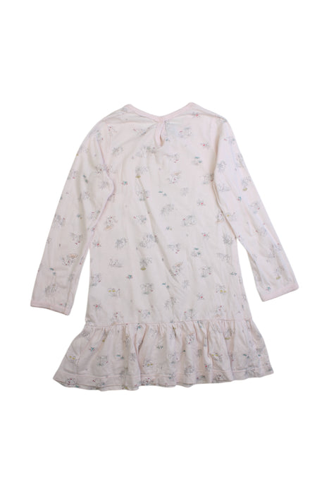 A Peach Long Sleeve Dresses from Petit Bateau in size 6T for girl. (Back View)