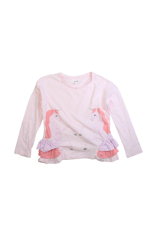 A Pink Long Sleeve Tops from Seed in size 7Y for girl. (Front View)