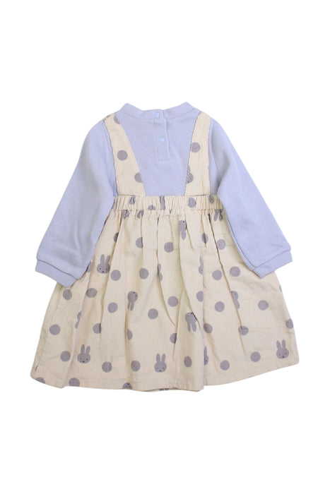 A Blue Long Sleeve Dresses from Petit Main in size 12-18M for girl. (Back View)