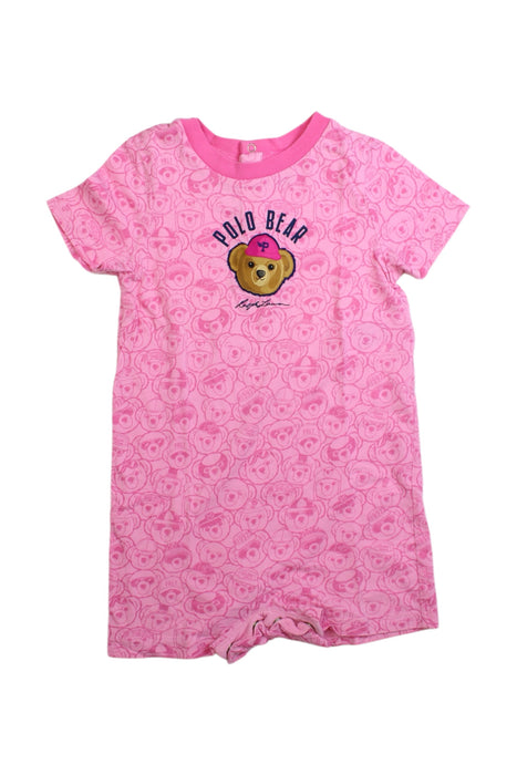 A Pink Short Sleeve Rompers from Ralph Lauren in size 12-18M for girl. (Front View)