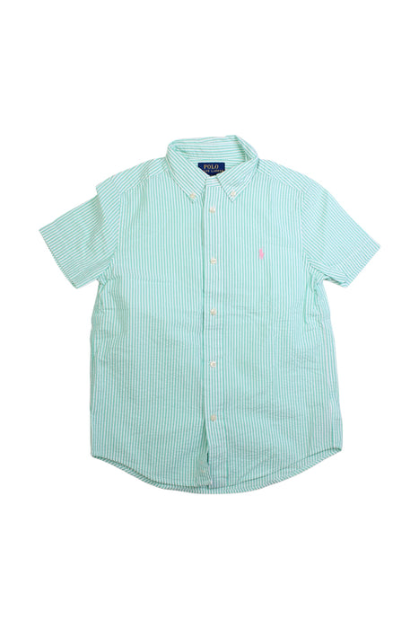 A Green Short Sleeve Shirts from Polo Ralph Lauren in size 7Y for boy. (Front View)