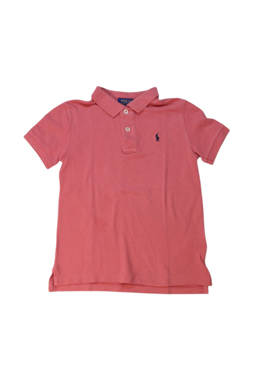 A Pink Short Sleeve Polos from Polo Ralph Lauren in size 6T for boy. (Front View)